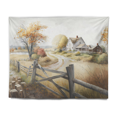 Tapisserie en polyester avec grange en polyester