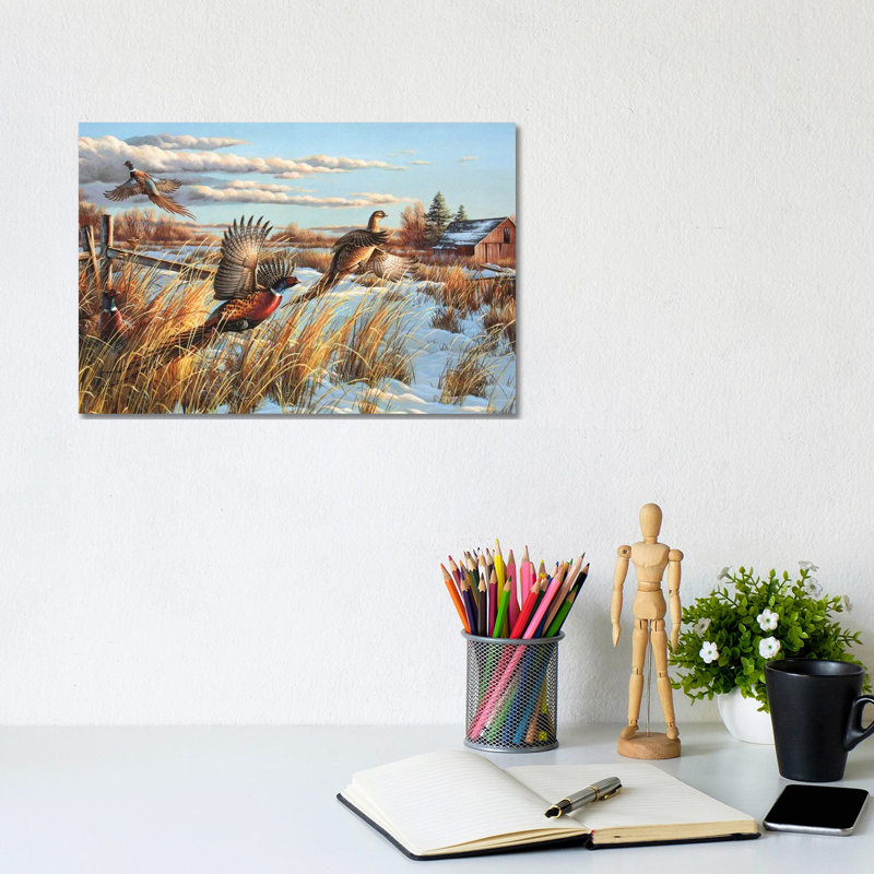 Pheasants Farm by Cynthie Fisher - Wrapped Canvas Print, 20.32 cm H x 30.48 cm W