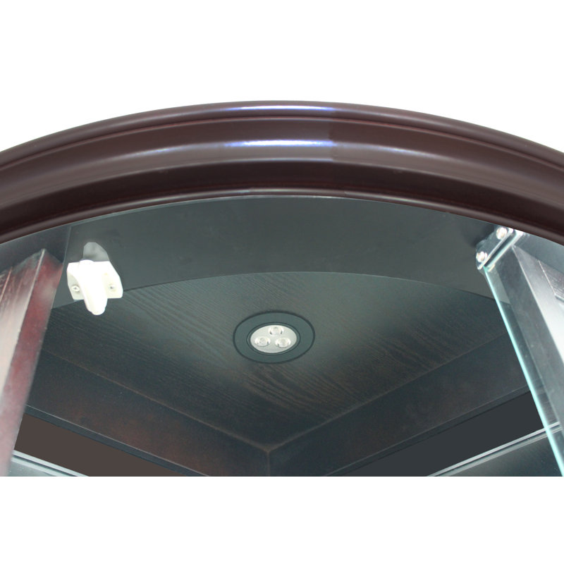 Vitrine de coin lumineuse au fini noyer
