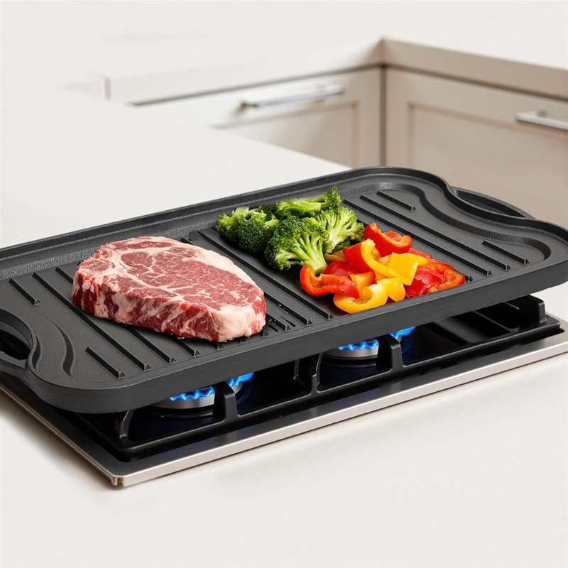 Non-Stick Cast Iron Grill & Griddle Pan