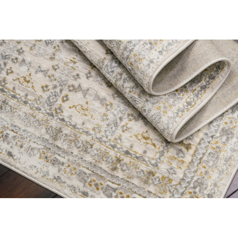 Lakena 12583-189 IVOIRE / BEIGE / GRIS, Rectangle 5 pi 3 po x 7 pi