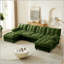 Upholstered Chenille U-Shaped Sectional with Ottoman-661809361-661809375