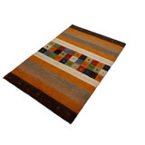 Canvello Hand Made Modern All Over Indo Gabeh Rug - 4'0'' X 5'11''