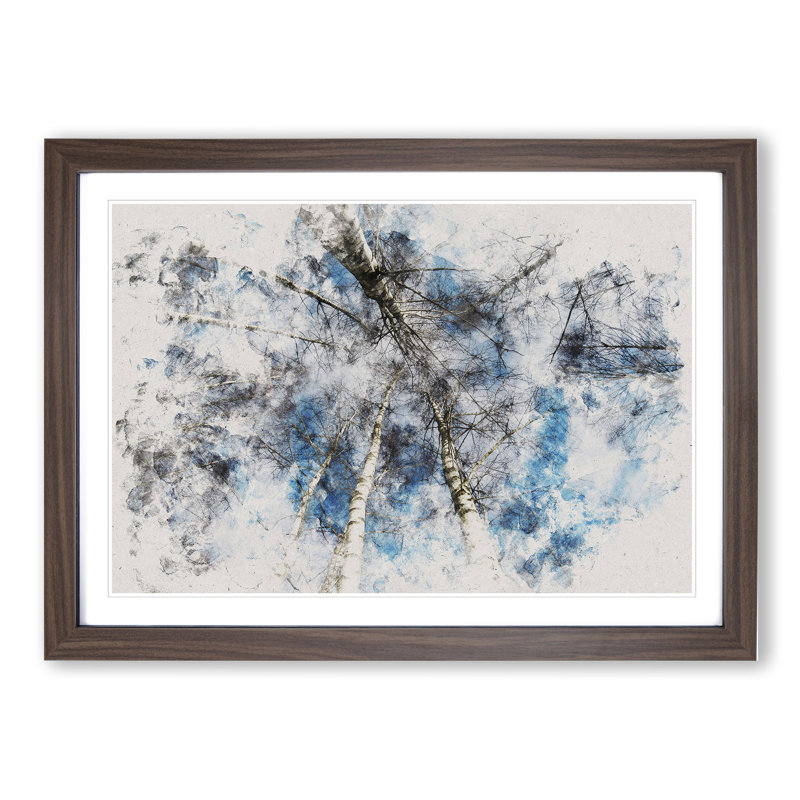 Birch Tree Forest Vol.3 - Picture Frame Graphic Art, 27cm H x 36cm W x 2cm D, Walnut