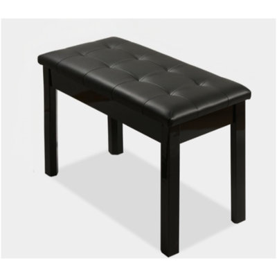 Banc de piano avec coussin rembourré et compartiment de rangement pour livres de musique, banc de clavier en bois massif, banc de piano blanc