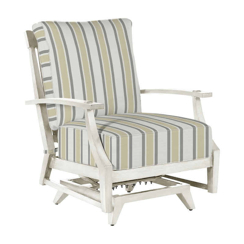 Croquet Patio Chair with Cushions, Welt, Oyster, Linen Navy