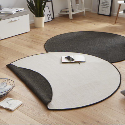 Uni Miami Flatweave Black Rug