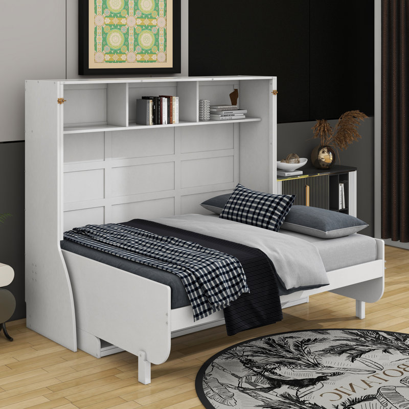 Lit escamotable double avec bureau