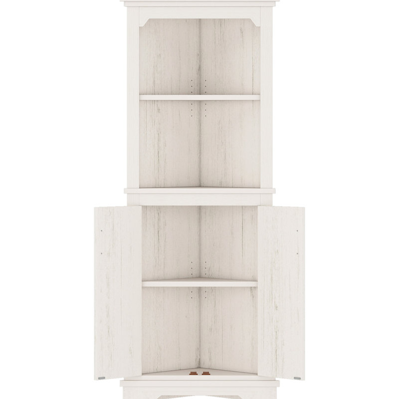 Meuble de coin beige pour salle à manger ou salle de bain - Grand espace de rangement, fini lisse, montage facile. Design élégant avec portes, angles arrondis pour plus de sécurité. Convient également au salon, à la salle de bain et à la cuisine.
