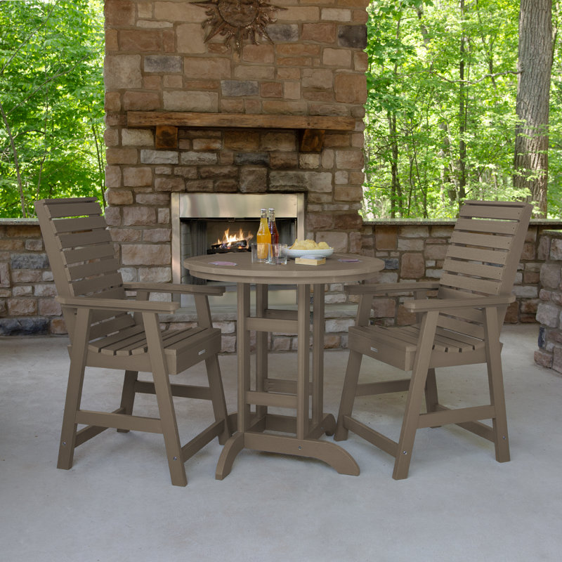 Machado 2-Person 36" Round, Counter-Height Dining Set, Woodland Brown