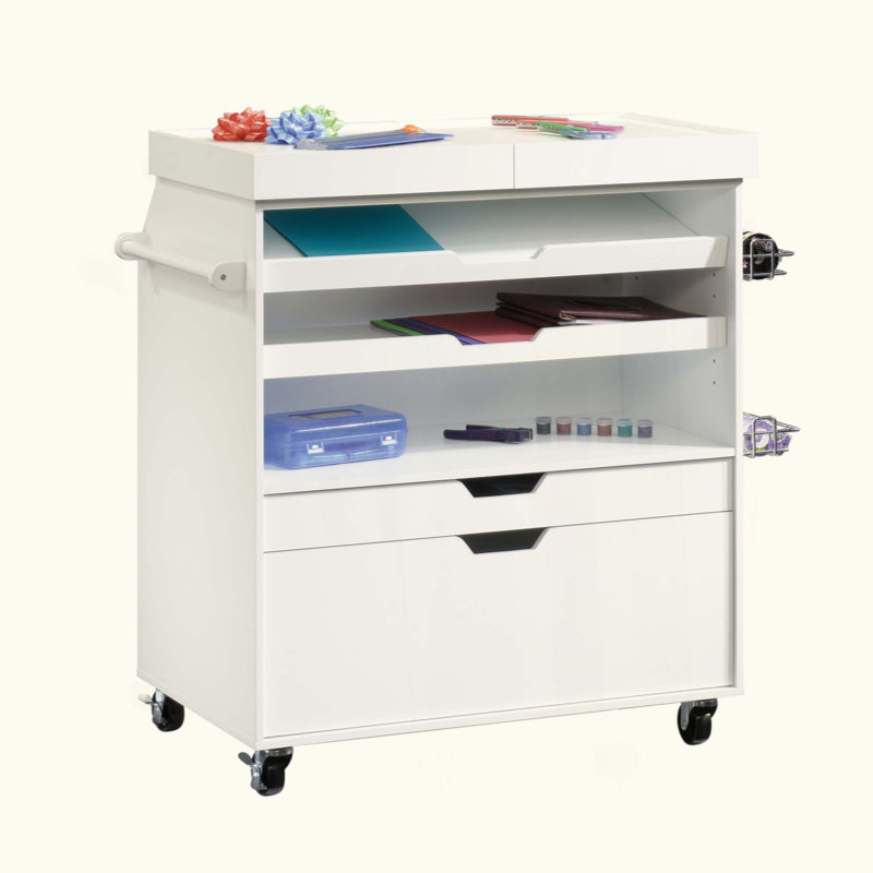 Chariot de bricolage avec rangement divisé, tablettes réglables et roulettes mobiles pour une organisation et une accessibilité améliorées