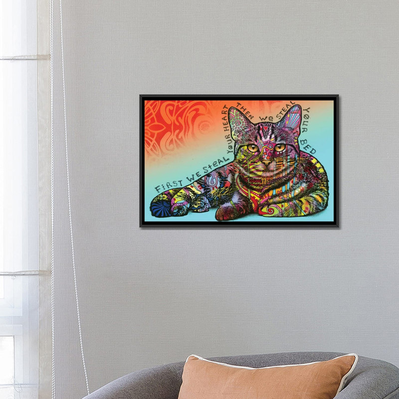 «Steal Your Bed» par Dean Russo - impression sur toile tendue, H 32 po x l 48 po x P 1,5 po, Cadre noir
