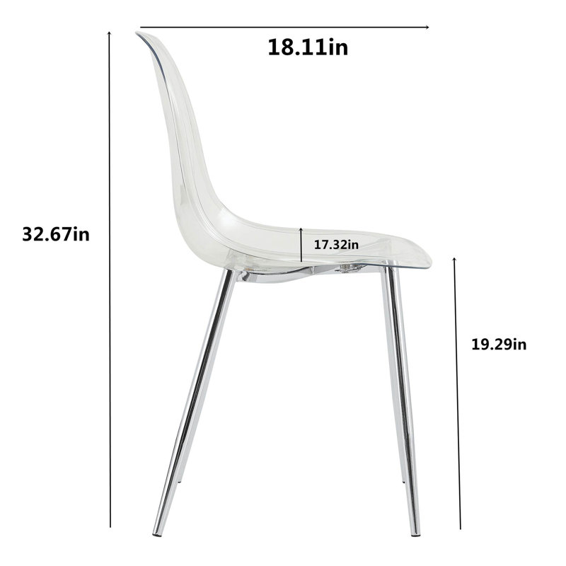 Ensemble de chaises de salle à manger Modern Modern, Argent