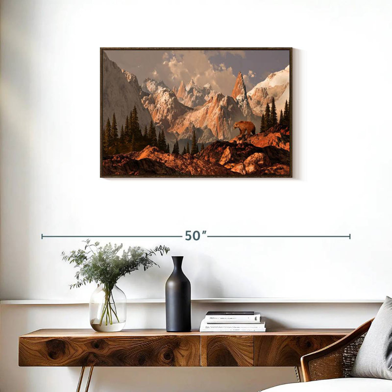 Rocky Mountain Bear, Cadre flottant noyer, 31 po x 21 po