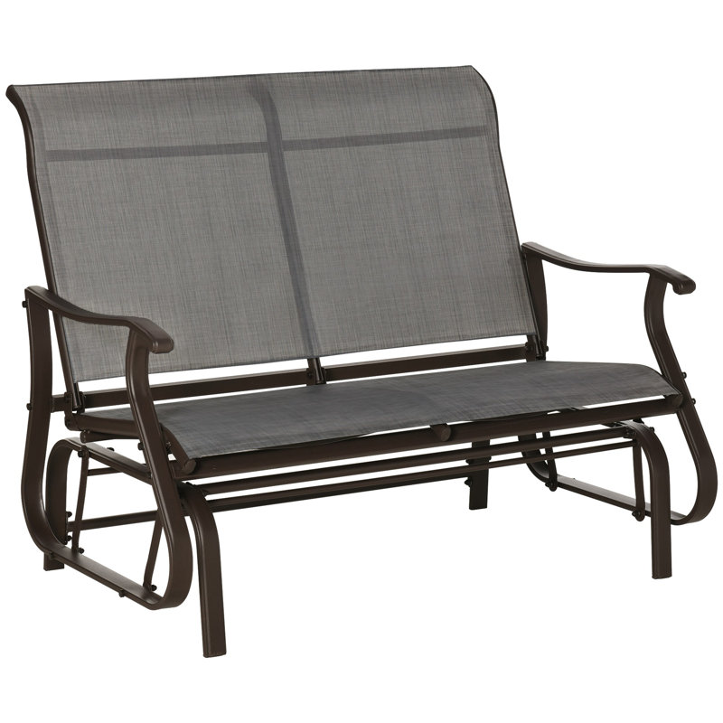 Banc de jardin extérieur en acier, Gris, H 33,5 po x l 47,3 po x P 27,5 po
