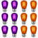 0.5 Watt S14 LED Colored String Light Bulb, Purple and Orange, E26/Medium (Standard) Base