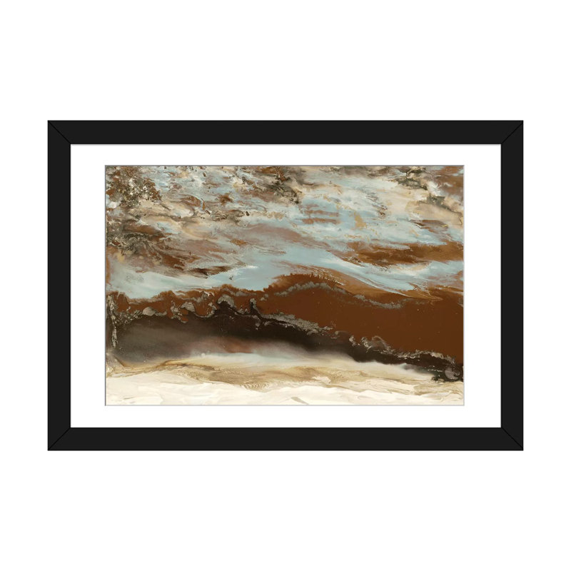 « cuivre river », impression sur toile, Papier d'art encadré noir, H 24 po x l 32 po x P 1 po