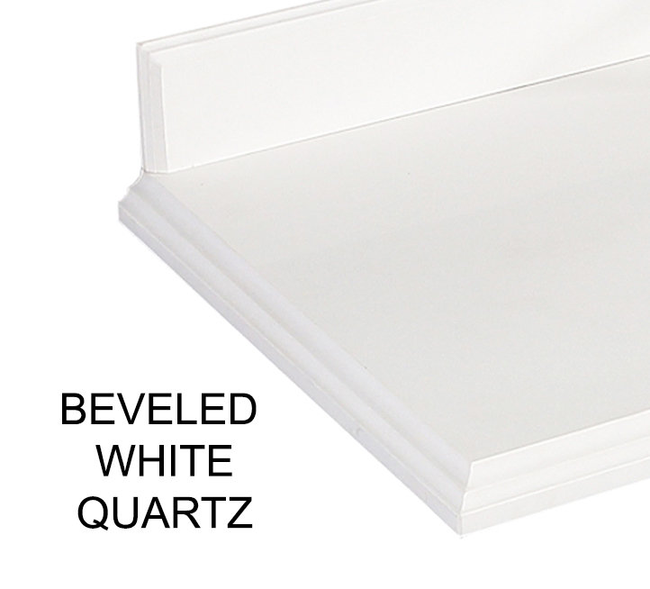 Ensemble de meuble-lavabo simple 42 po Flavell, Blanc biseauté, Gris Coventry