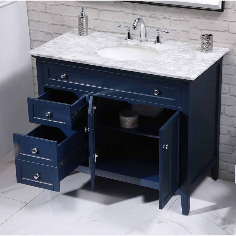 Ensemble de meuble-lavabo simple 42 po Ain, bleu