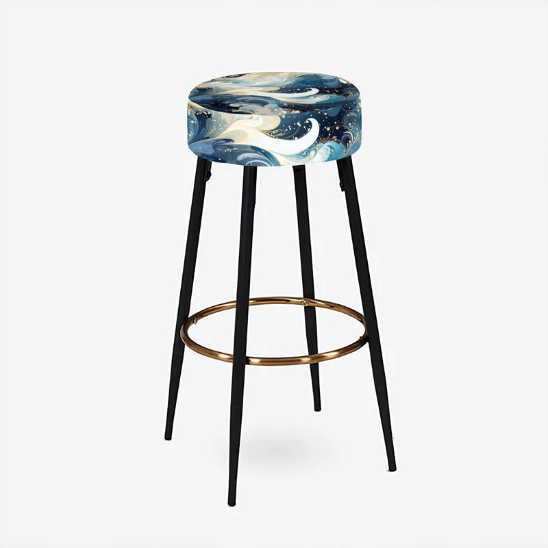 Ensemble de 2 tabourets de bar en marbre blanc