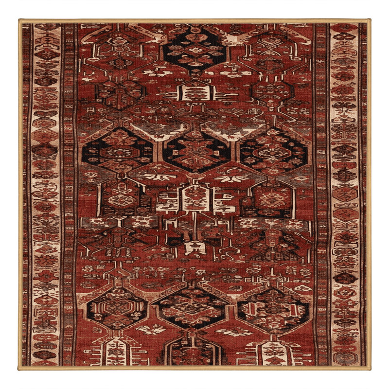Tapis brun turc lavable à la machine