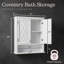 Armoire de salle de bain murale peu encombrante avec portes de style Shaker, tablette réglable et rangement ouvert Lund