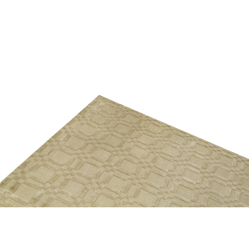 Cotton Geometric Area Rug in Beige