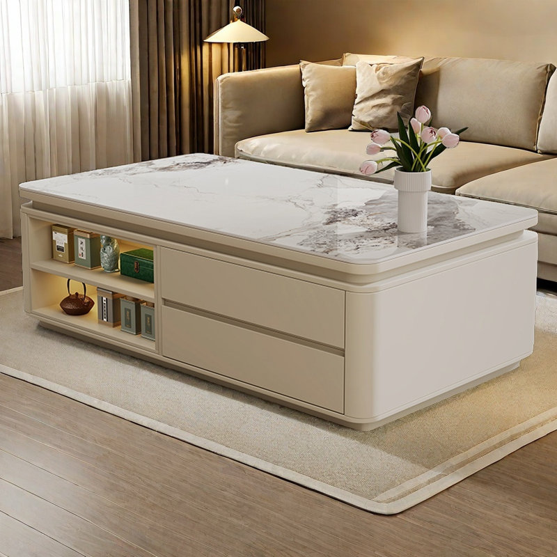 Table basse moderne et simple de haute qualité, H 21,7 po x L 47,2 po x l 25,6 po, Gris