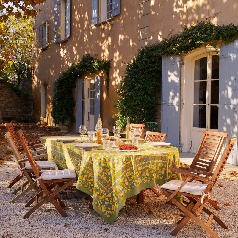 Nappe rectangulaire Alvaro jaune / vert 71 po x 142 po