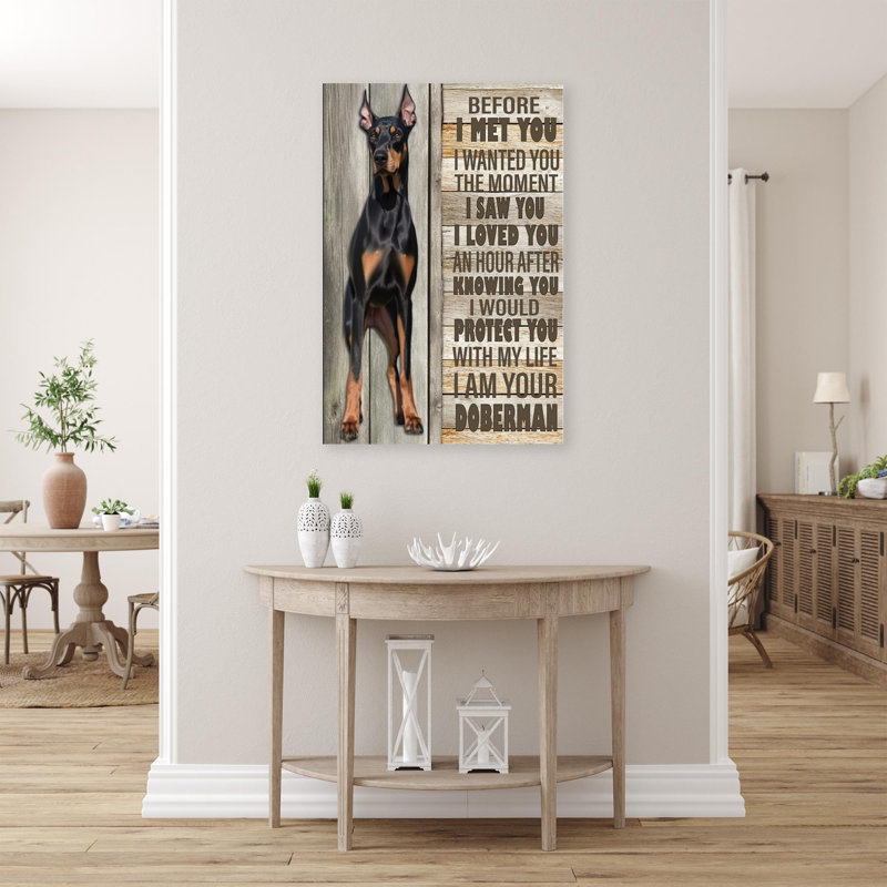 «I Am Your Doberman», impression sur toile, H 36 po x l 24 po x P 1,25 po
