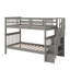 Lit superposé robuste sur lit simple avec rangement intégré et barrière de sécurité-2058212837