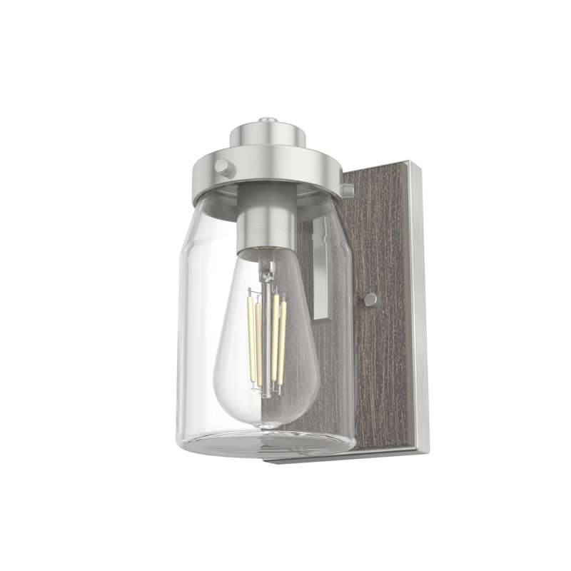 Devon Park Aluminum Metal Armed Wall Sconce, Brushed Nickel