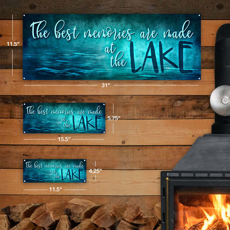"Memories At The Lake", plaque en métal, H 11,5 po x l 31 po