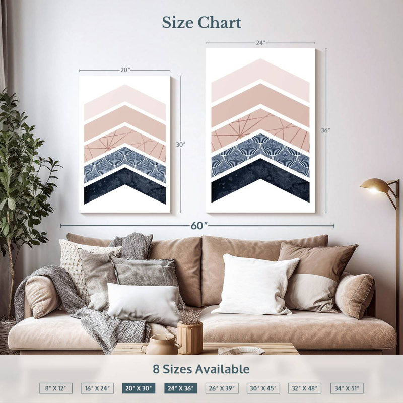 Avery Pink Navy I, 36" H x 24" W