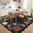 Floarl Machine Washable Rug with Rubber Backing for Living Room Modern Non-Slip Dining Room Rug Easy-Cleaning Floor Carpet for Bedroom Dorm Playroom-699457552