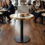 Petite table de salle à manger moderne, table de salle à manger ronde de 23,6 po avec bordure en acier inoxydable, base en métal robuste, table de cuisine peu encombrante pour appartement, coin repas et salle à manger-130030603