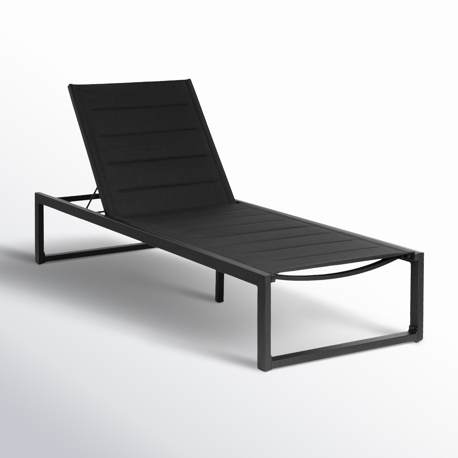 Armando Outdoor Aluminum Chaise Lounge Set with Table, Black