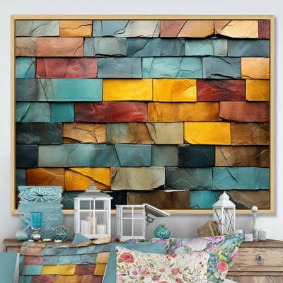 Boho terre élément pierre mosaïque II - Boho mosaïque murale