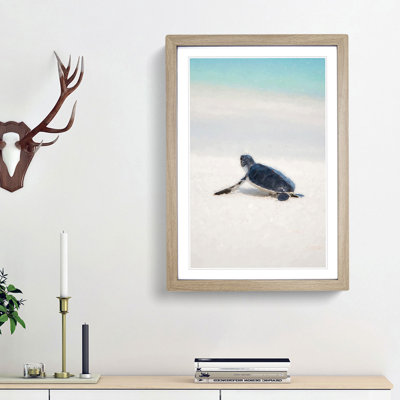 New Born Sea Turtle in Abstract - Picture Frame Graphic Art Print