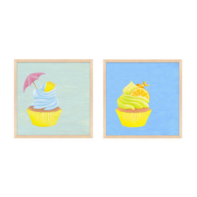 " Summer Cupcakes. Set of 2 " by Katy Montica 2 Piece Art Oil Print