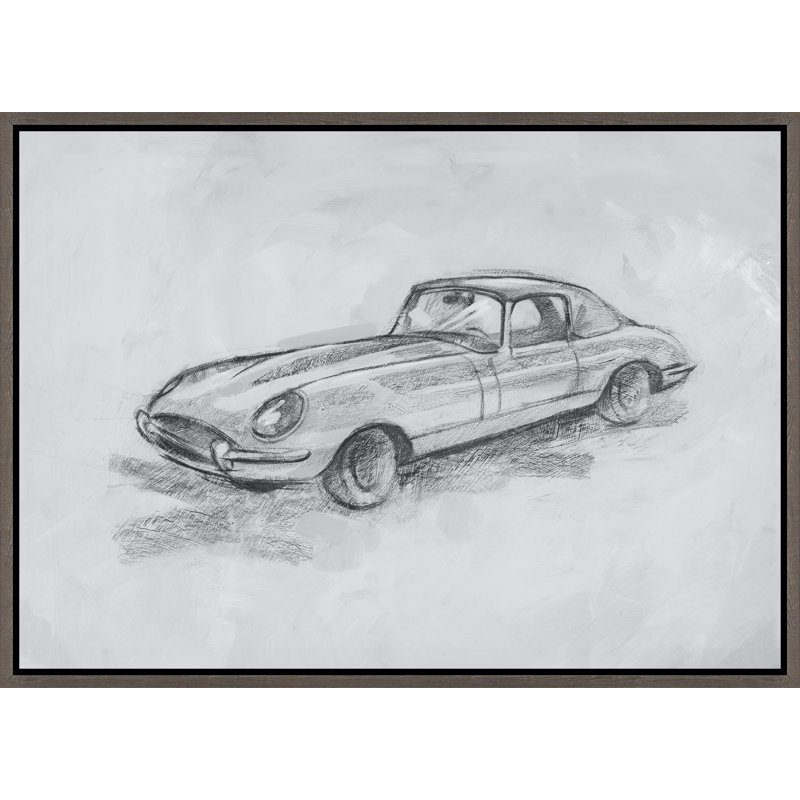 Graphite Cars I Print by Richard Ryder, Glass Coat