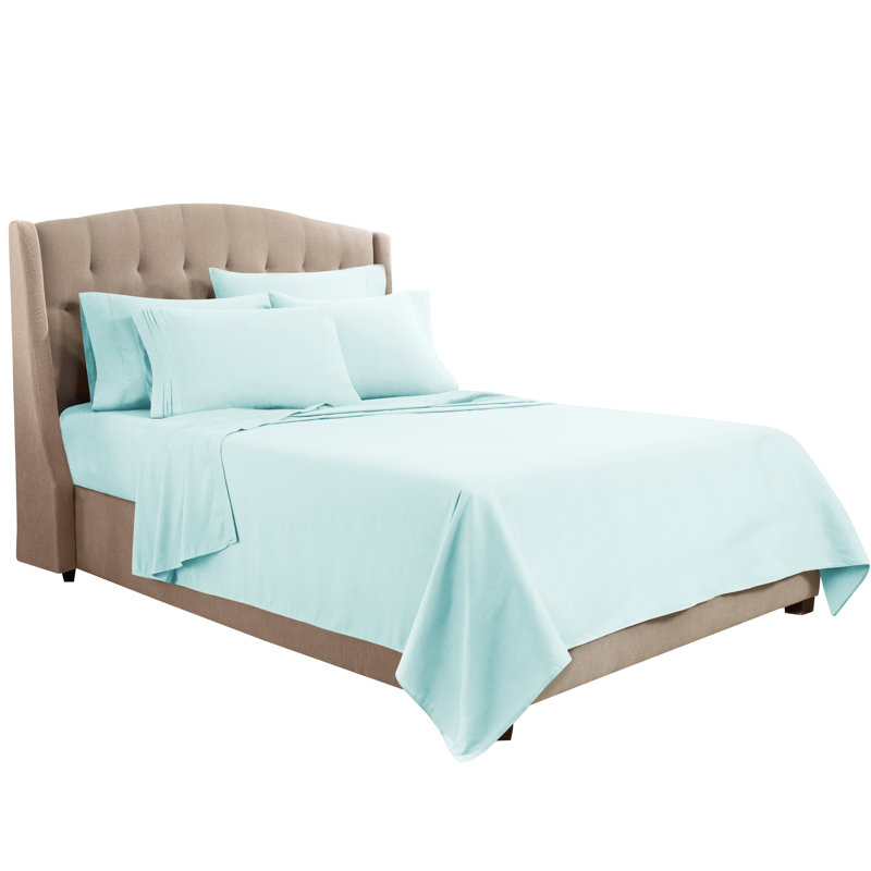 Microfiber Sheet Set, Aqua Blue, King Sheet Set + 1 Fitted Sheet + 4 Pillowcases