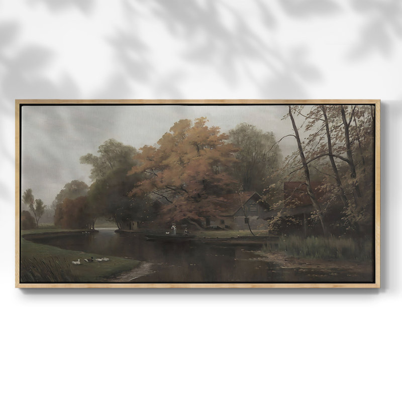 Série paysage - CDLVII - Toile tendue avec châssis tendue, prête à être accrochée, H 21 po x l 41 po, Naturel