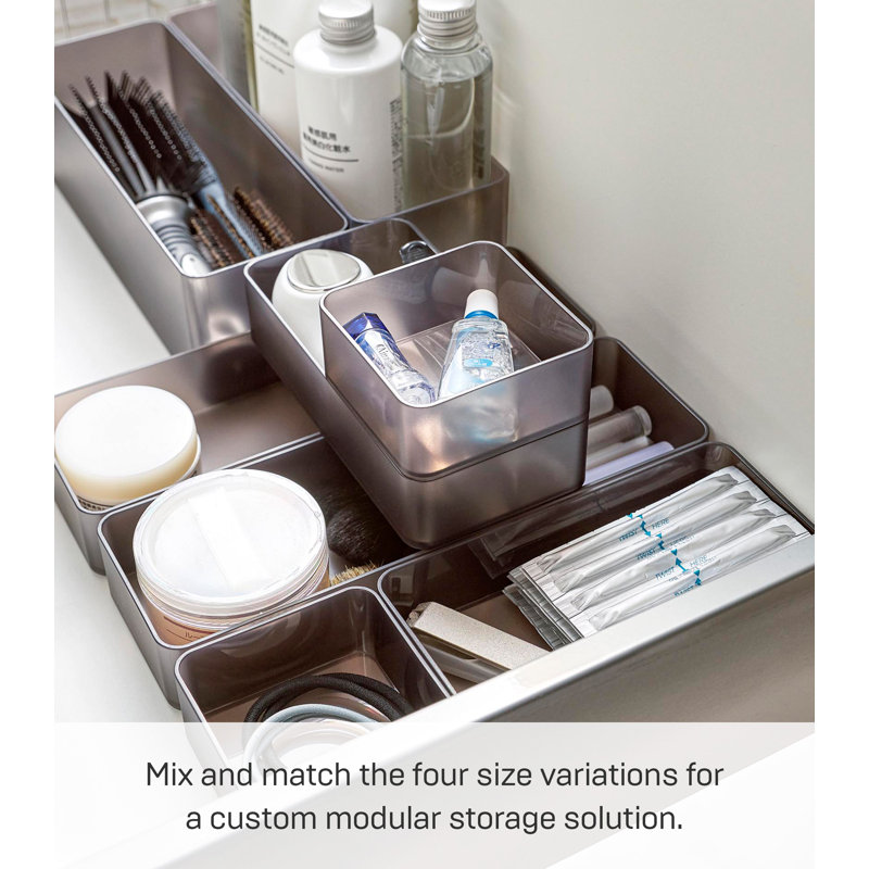 Yamazaki Home Stackable Organizers [Set Of 2] - Four Sizes, Small, Black
