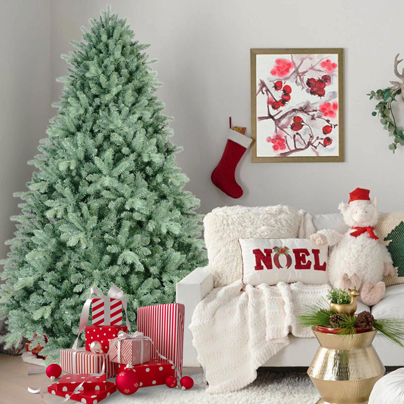 4 pi - Arbre de Noël teinté avec 592 pointes en PE + PVC - Arbre unique avec des branches articulées, assemblage facile, support en métal stable, décoration des Fêtes accrocheuse