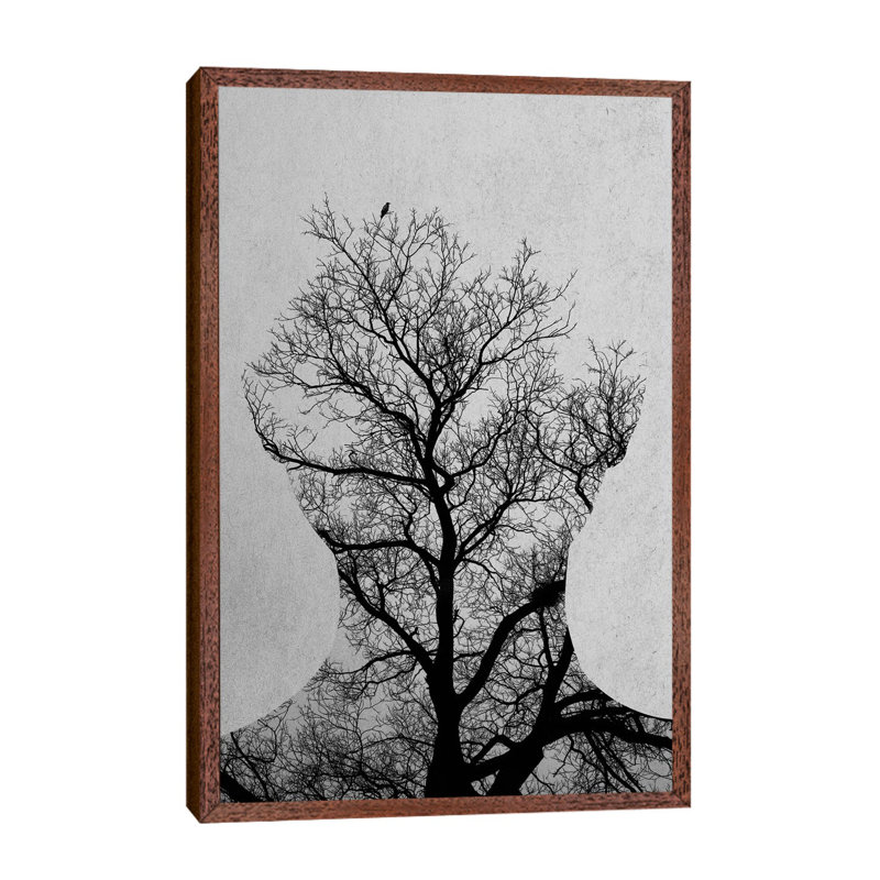 Tree Of Life by Andreas Lie - Print on Canvas, Brown Floater Framed, 66.04 cm H x 45.72 cm W x 3.175 cm D