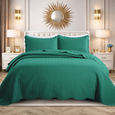 Ensemble très grand de qualité supérieure en microfibre gaufrée avec taies décoratives assorties