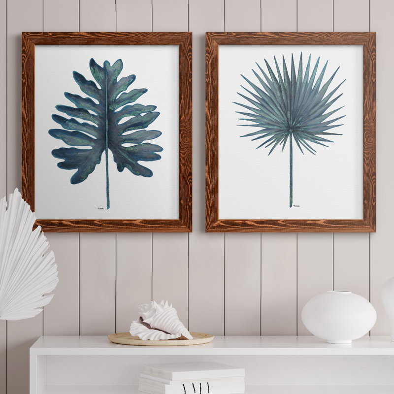 «Blue Oasis I», ensemble de 2 reproductions d'art, H 20 po x l 17 po x P 1 po, Toile avec cadre érable, Pas de tapis