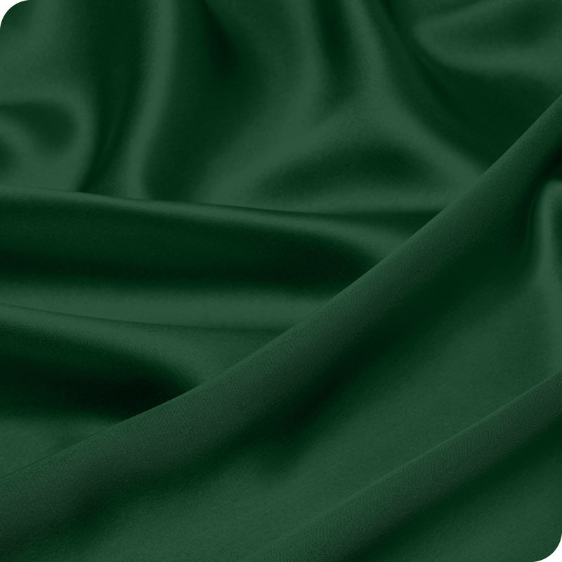 Forest Green Satin Standard Pillowcase Set with Envelope Closure