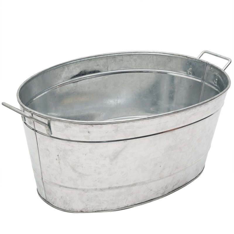 Jaimee-Lee Stainless Steel Beverage Tub, 9.5" H x 30.5" W x 15" D, Steel